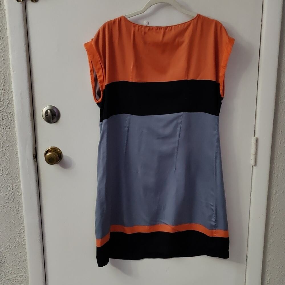 Promod Sleeveless Color Block Lined Shift Mini Dr… - image 2